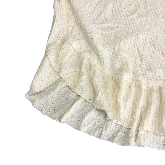 Maeve Addie Ruffled Hacci Pullover Cream Womens XS Cottagecore Shabby Chic Boho - Picture 5 of 12